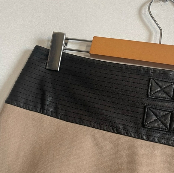 MACKAGE black skirt with genuine leather detail size 6 - Picture 6 of 14